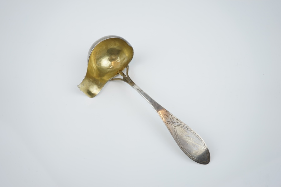 Såssked, silver, oidentifierad mästare, troligen 1700-tal.