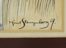 Knut Stangenberg, teckning, blandteckning, signerad, daterad 1907.