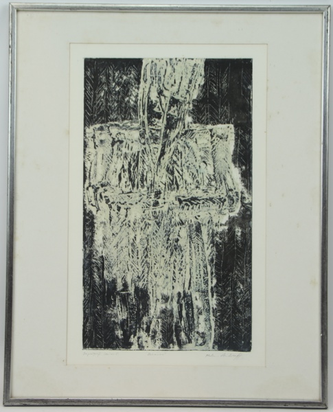 Helena Andreeff, "Schaman", papiergrafi (variant), signerad.