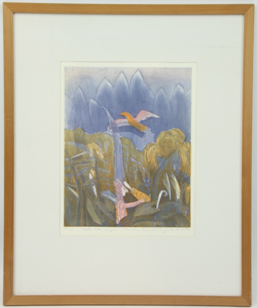 Helmtrud Nyström, "Söta, lilla vargen", färgetsning 32/125, signerad.