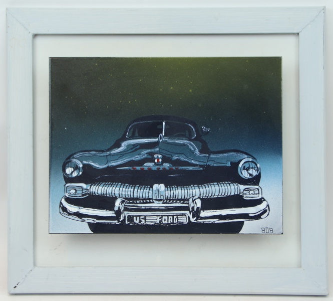 Bob Matson, "US FORD", emaljtavla, signerad BOB.