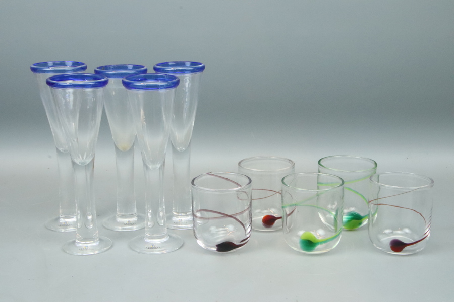 Snapsglas och selterglas, 10 del, Bergdala och Åhus.