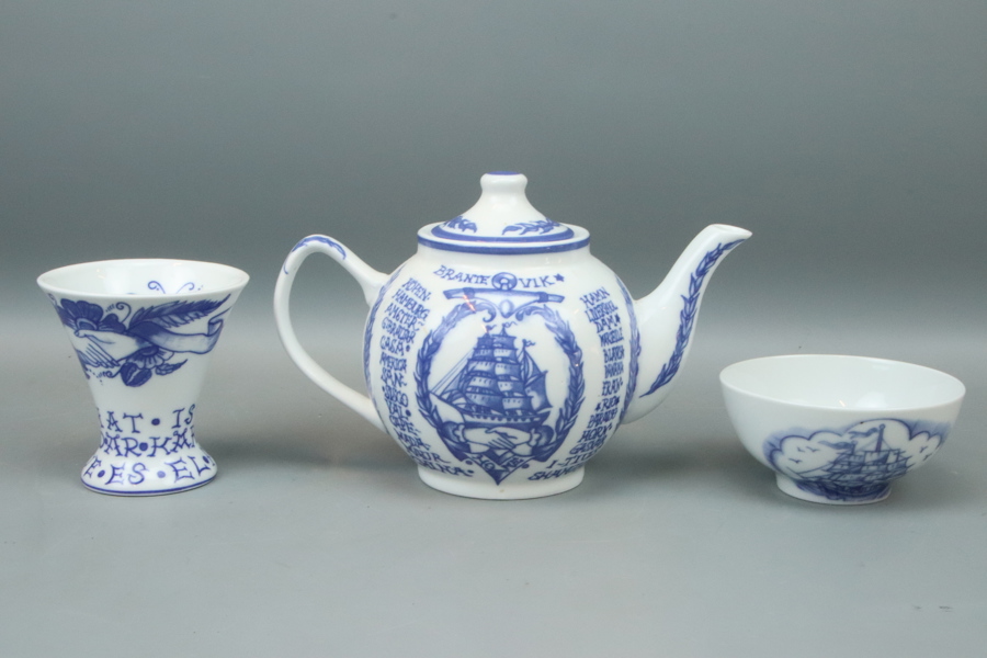 Tekanna, vas, skål, porslin, by Mutti.