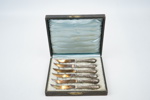 Fruktknivar, 6 st, silver, England/Holland, 1800-talets senare del.