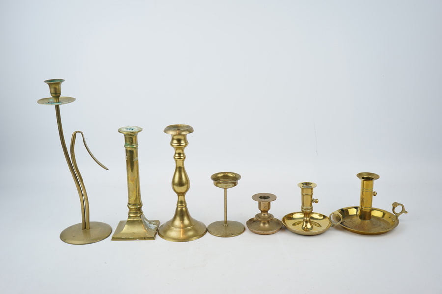 Ljusstakar, 7 st, mässing.