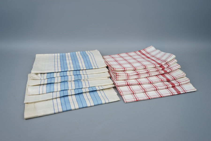 Handdukar, 6+6, linne, 1900-tal.