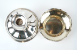 Ljusstake och skål, silver, bl.a Em. O. Möller.