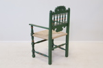 Karmstol, skånsk allmoge, trä/rep, s.k. "Tornastol", 1800-tal.