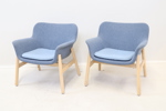 Fåtöljer, 2 st, björk/textil, "Vedbo", IKEA.