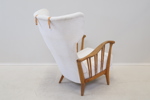 Axel Larsson, fåtölj, textil/björk, Svenska Möbelfabrikerna Bodafors. 