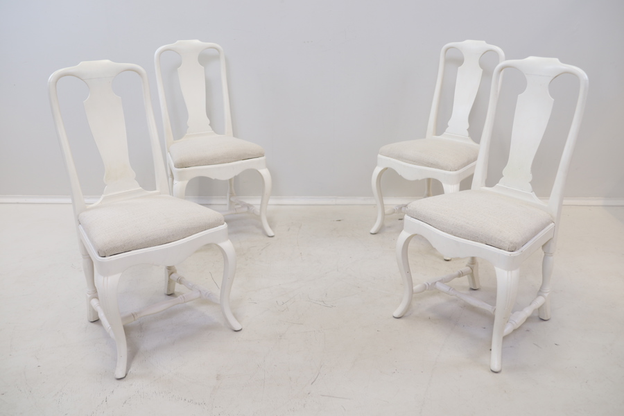 Stolar, 4 st, trä/textil, rokokostil, 1900-tal.