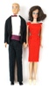Barbiedockor 2 st, med kläder, ett parti, ''Ken'' och ''Midge'',   1960-62, Mattel.