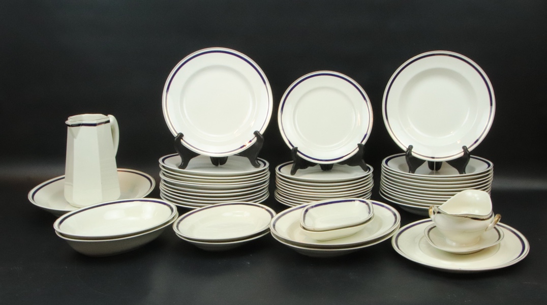 Matservis, 48 delar, flintgods, Gustafsberg, 1800/1900-tal.