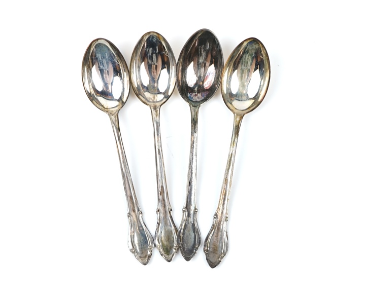 Kaffeskedar, 4 st, silver.