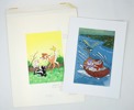 Disney, Bambi och Bernard & Bianca, originalmålningar/illustrationer, 2 st.