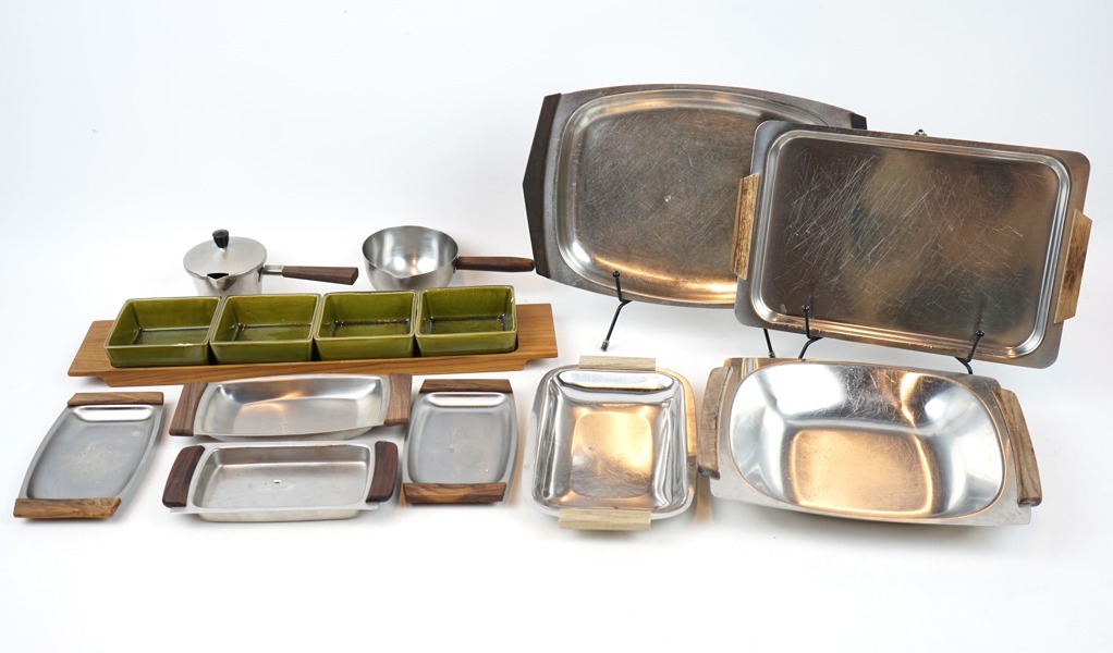 Serveringsfat m.m, ett parti, rostfritt stål/keramik.