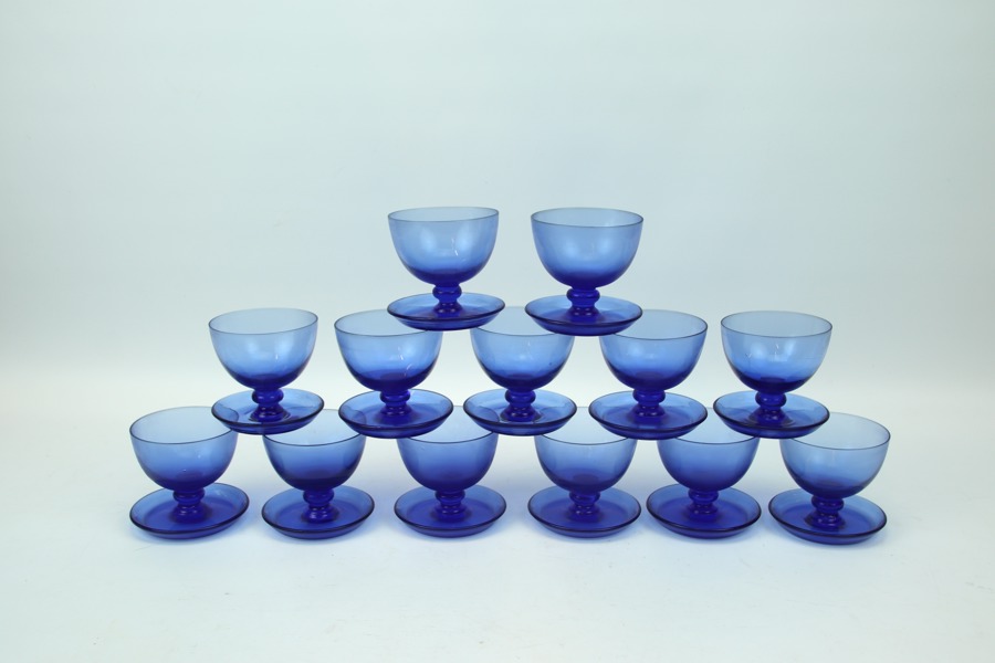 Monica Bratt, dessertskålar, 13 st, glas, "Puck", Reijmyre.