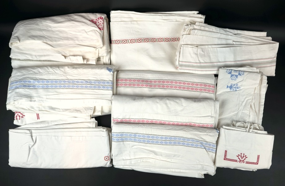 Lakan och örngott, ett parti.