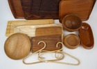 Skärbrädor, brickor m.m, ett parti, trä, bl.a Söwe Konst.
