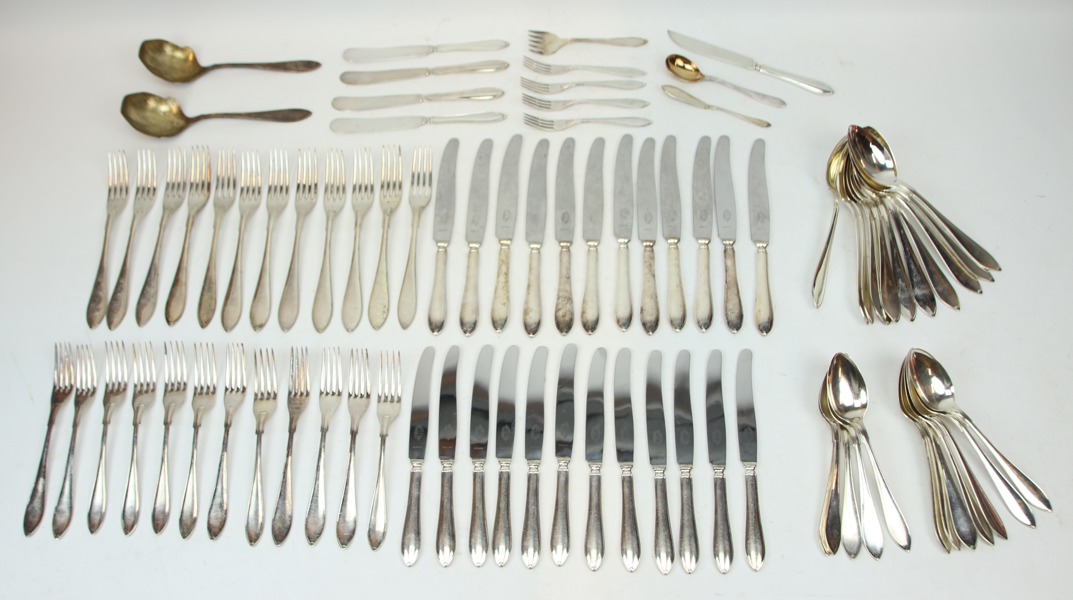 Bestickservis, 86 delar, nysilver, "Svensk spets".