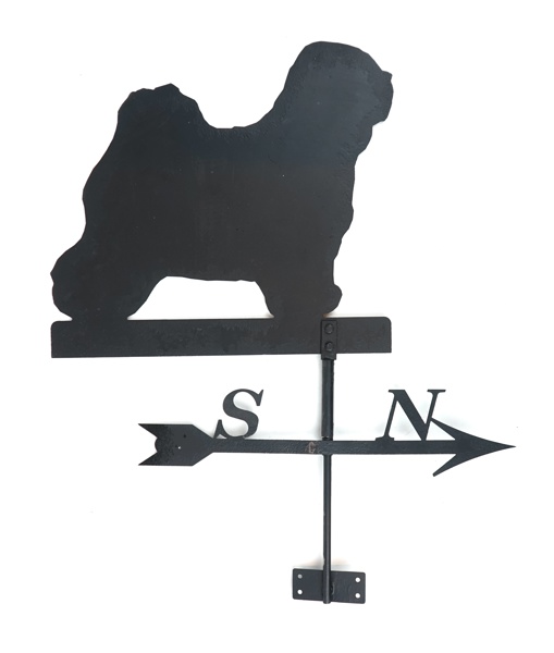 Vindflöjel, hund, metall.