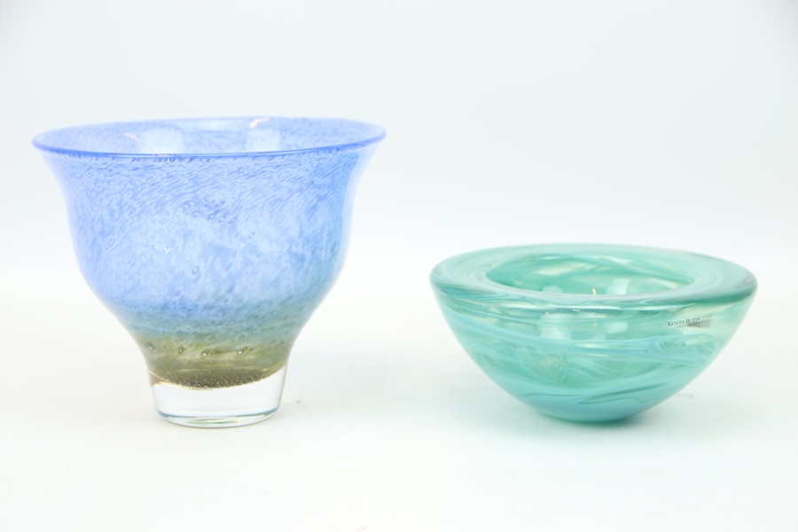 Skålar, 2 st, glas, Ekenäs och Kosta Boda.