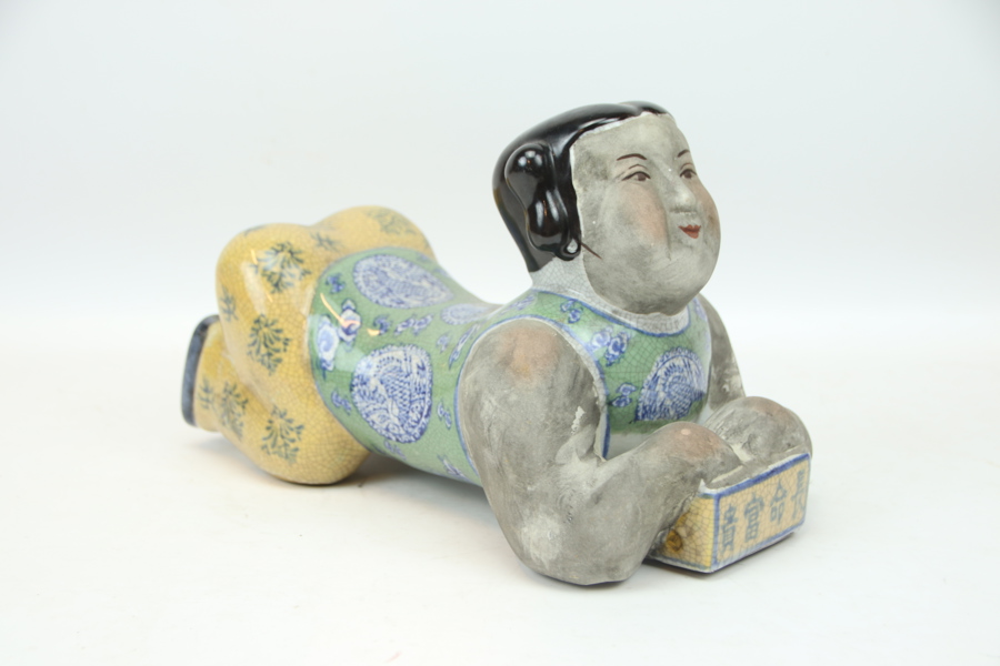 Nackkudde, keramik, Kina.