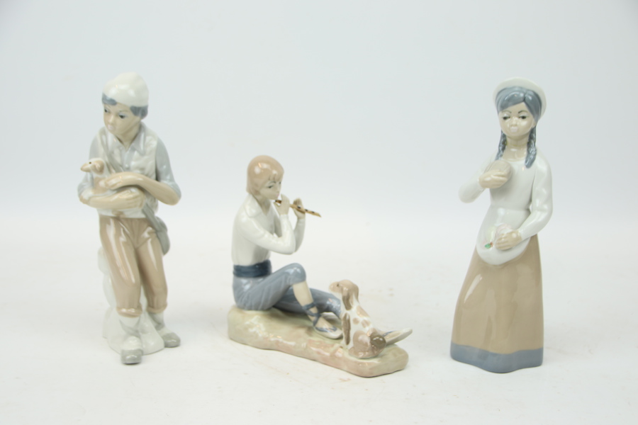 Figuriner, 3 st, porslin, bl.a Cascades.