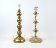 Bordslampor, 2 st, mässing/glas.