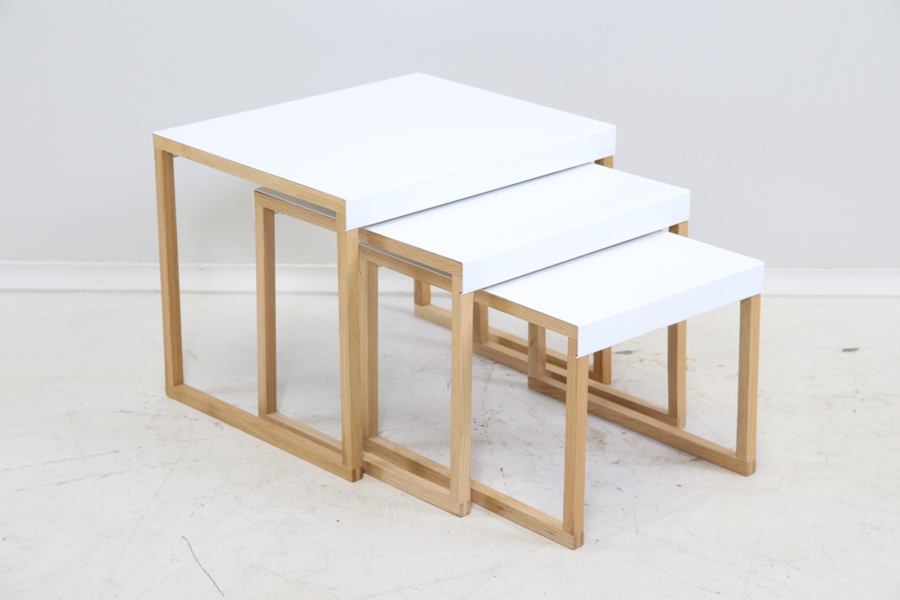 Satsbord, 3 delar, ek/plåt, Habitat, samtida.