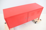 Nicholai Wiig Hansen, skåp, rödlackerad plåt, IKEA PS, sent 1900-tal.