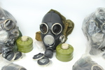 Gasmasker, GP-7V, 5 st, med tillbehör och väskor, Ryssland.
