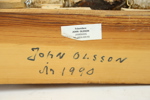 John Olsson, Jämshög, träskulptur, signerad, daterad 1990.