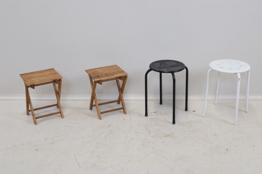 Pallar, 4 st, trä/metall/plast, bl.a IKEA.