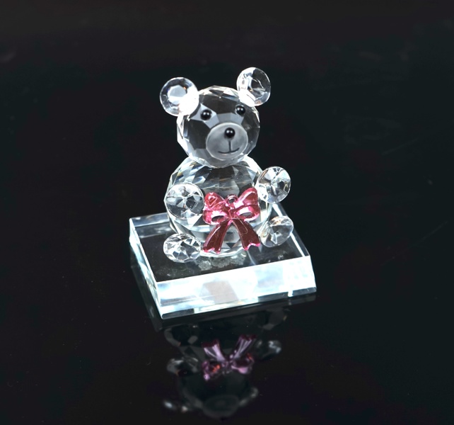 Figurin, björn, glas.