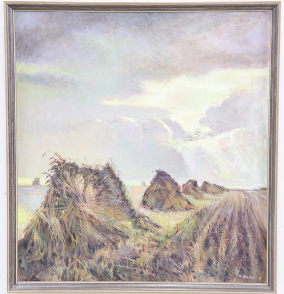 Herman Borg, olja på duk, signerad.