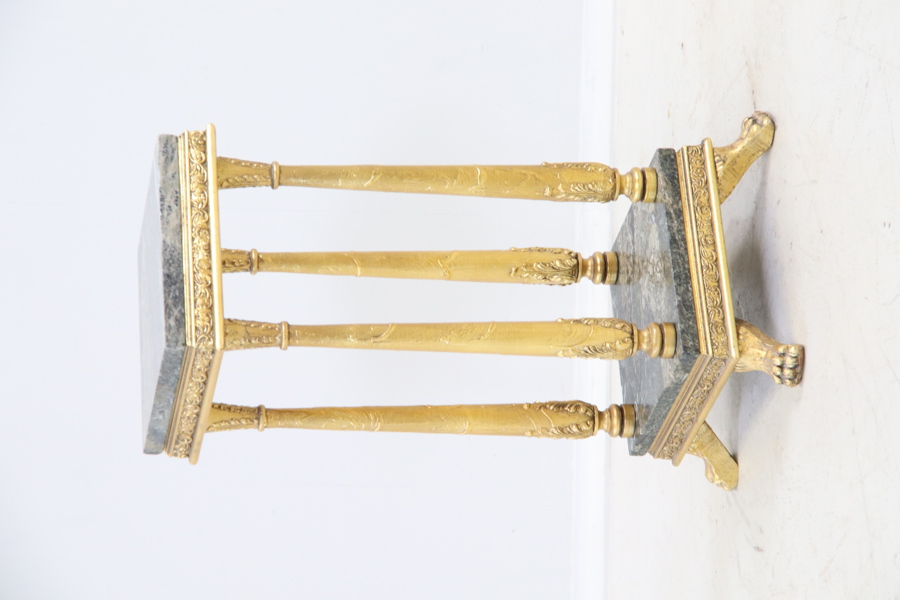 Piedestal, bronserat trä/stenskivor, empirestil, 1900-tal.