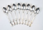Dessertskedar, 8 st, silver 830, ''Olga'', GAB.