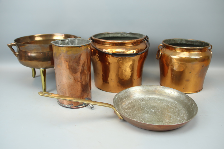 Kopparföremål, 5 delar.
