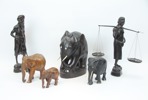 Skulpturer, 6 st, trä, Afrika,.