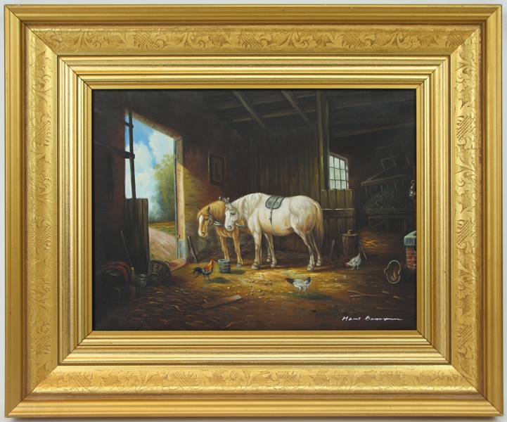 Oidentifierad konstnär, olja på duk, otydligt signerad.