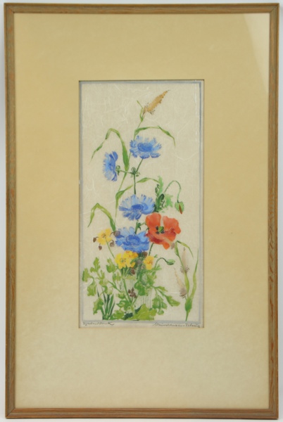 Marlies Meinshausen-Felsing, färgträsnitt, signerad.