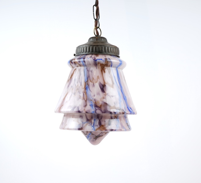 Taklampa, glas/mässing.