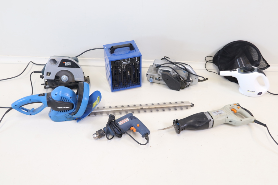 Elverktyg m.m, 7 delar, bl.a Kärcher och Black & Decker.