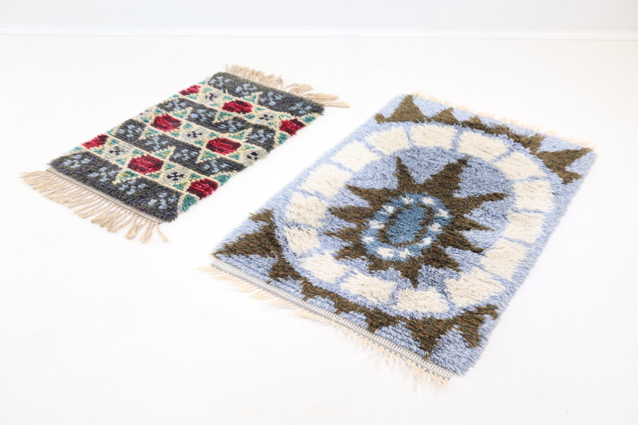 Ryamattor, 2 st, ull, 1900-tal.