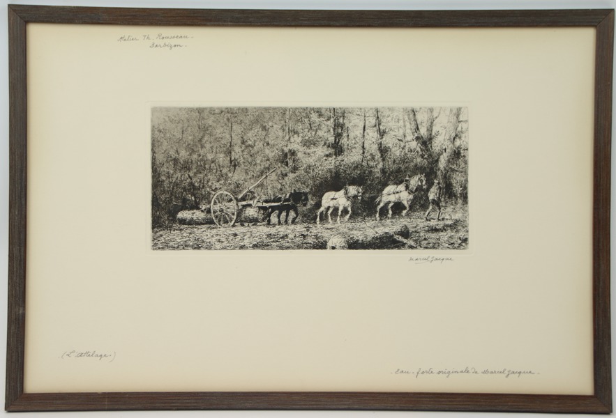 Marcel Jacque, etnsing, signerad.