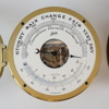 Barometer och väggur, mässing.