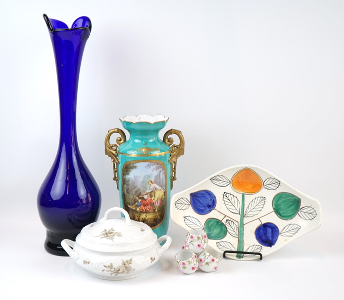 Vaser, terrin m.m, ett parti, glas/kramik, bl.a Rosenthal.