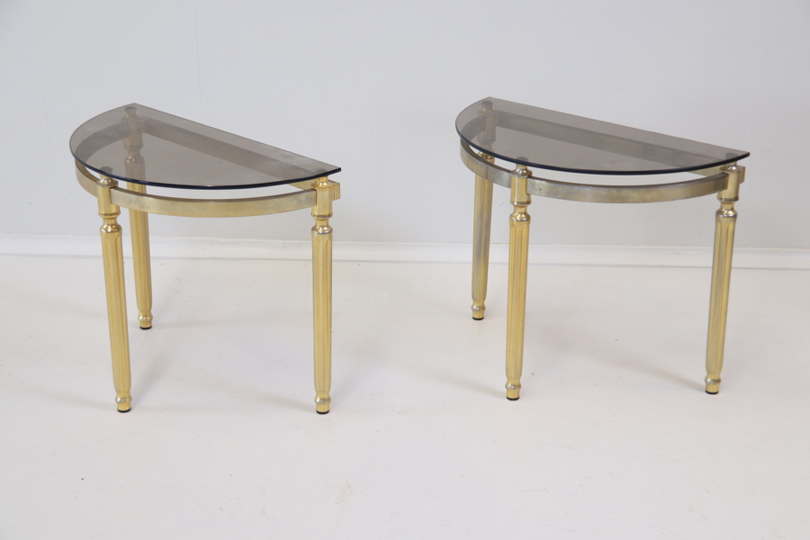 Sidobord, 2 st, metall/glas.