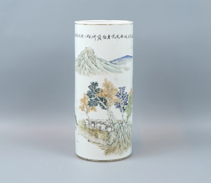 Penselvas, porslin, Kina, 1800-tal.